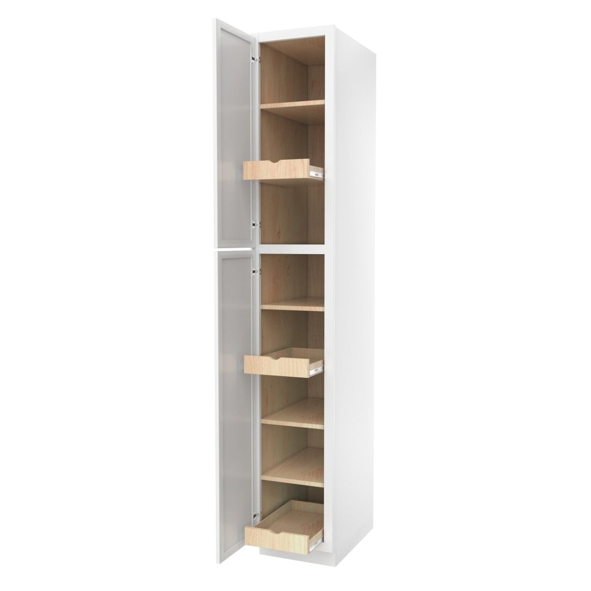 Elegant White - Utility Cabinet | 15"W x 90"H x 24"D - BUILDMYPLACE