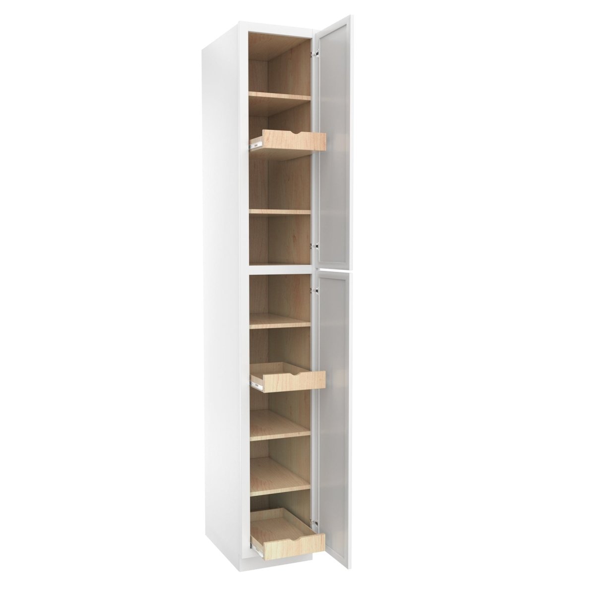 Elegant White - Utility Cabinet | 15"W x 96"H x 24"D - BUILDMYPLACE