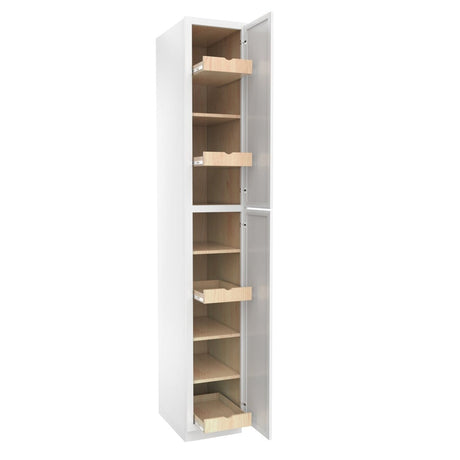 Elegant White - Utility Cabinet | 15"W x 96"H x 24"D - BUILDMYPLACE