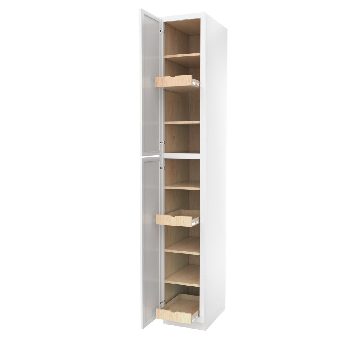 Elegant White - Utility Cabinet | 15"W x 96"H x 24"D - BUILDMYPLACE