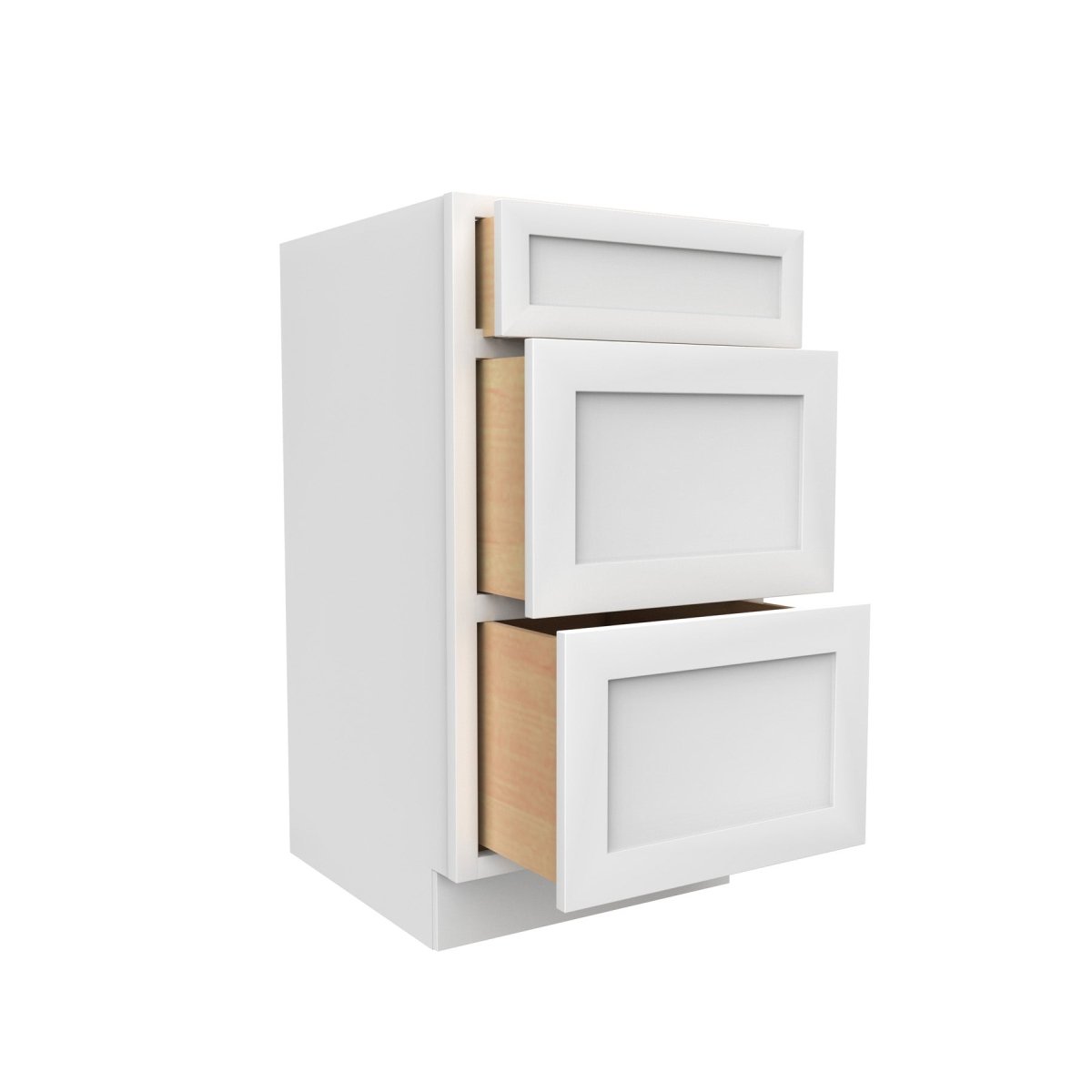 Elegant White - Vanity Drawer Base Cabinet | 18"W x 34.5"H x 21"D - BUILDMYPLACE