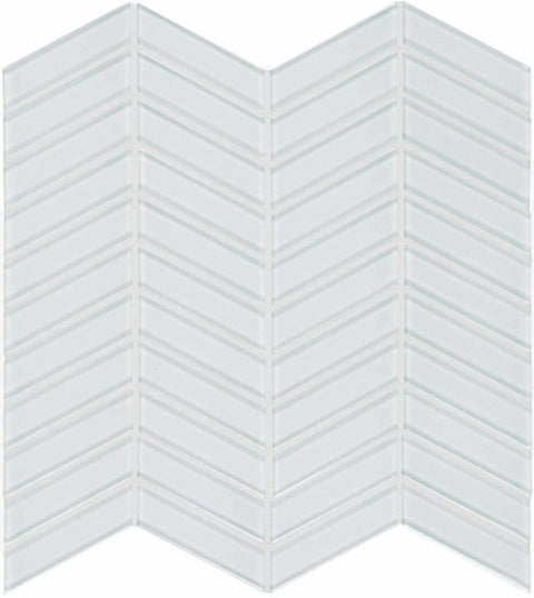 Element Ice Chevron Glossy Glass Mosaic