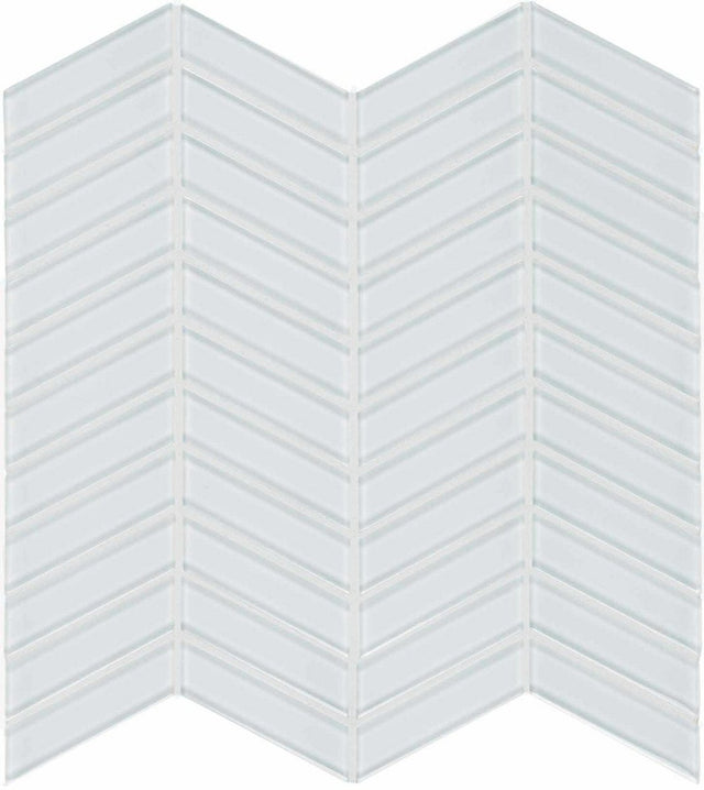 Element Ice Chevron Glossy Glass Mosaic - BUILDMYPLACE