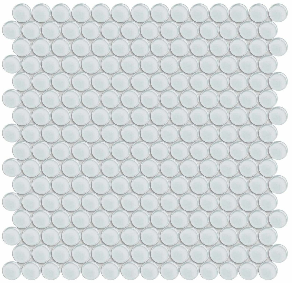 Element Ice Penny Round Glossy Glass Mosaic - BUILDMYPLACE