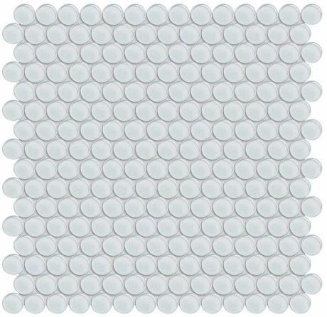 Element Ice Penny Round Glossy Glass Mosaic - BUILDMYPLACE