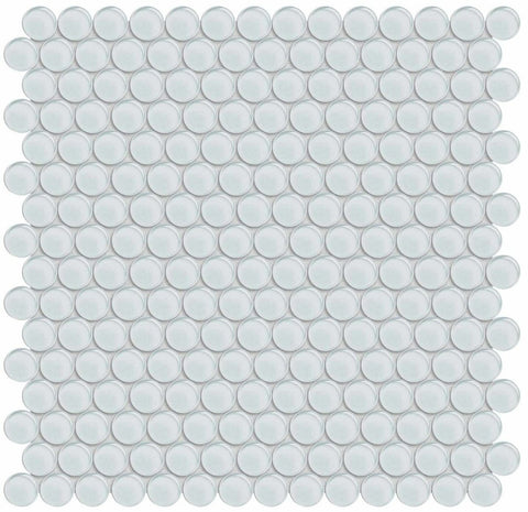 Element Ice Penny Round Glossy Glass Mosaic