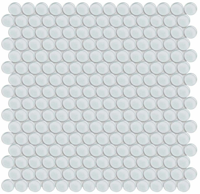 Element Ice Penny Round Glossy Glass Mosaic - BUILDMYPLACE