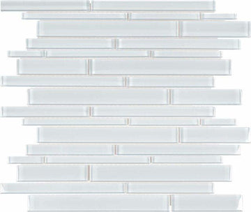 Element Ice Random Strip Glossy Glass Mosaic