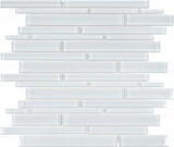 Element Ice Random Strip Glossy Glass Mosaic - BUILDMYPLACE