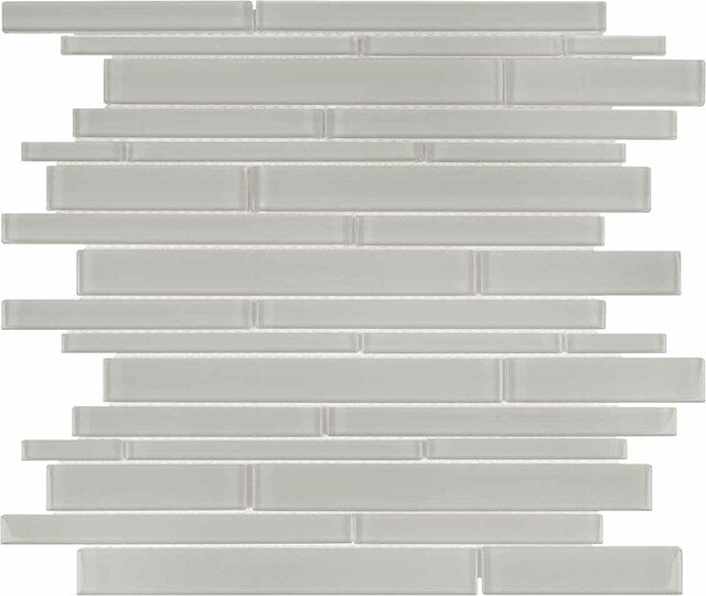 Element Mist Random Strip Glossy Glass Mosaic - BUILDMYPLACE