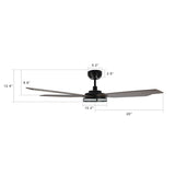 ELIRA 52 inch 5 - Blade Smart Ceiling Fan with Remote & LED Light - LEDMyPlace