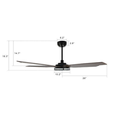 ELIRA 52 inch 5 - Blade Smart Ceiling Fan with Remote & LED Light - LEDMyPlace