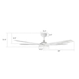 ELIRA 56 inch 5 - Blade Smart Ceiling Fan with LED Light & Remote - LEDMyPlace