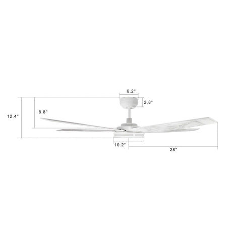 ELIRA 56 inch 5 - Blade Smart Ceiling Fan with LED Light & Remote - LEDMyPlace