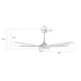 ELIRA 56 inch 5 - Blade Smart Ceiling Fan with LED Light & Remote - LEDMyPlace