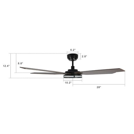ELIRA 56 inch 5 - Blade Smart Ceiling Fan with Remote & LED Light - LEDMyPlace