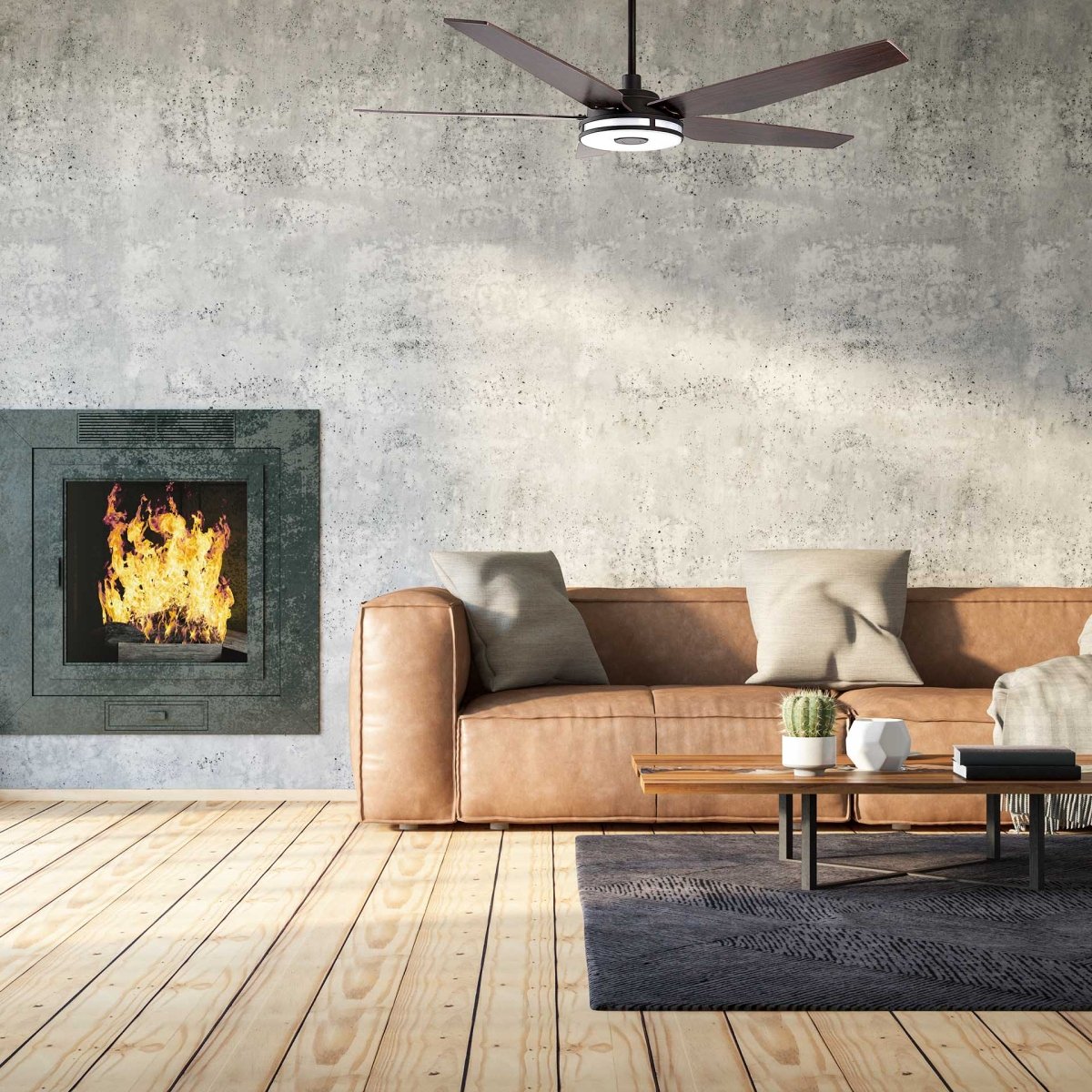 ELIRA 56 inch 5 - Blade Smart Ceiling Fan with Remote & LED Light - LEDMyPlace