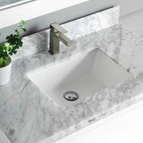 Elizabeth Freestanding Solid Wood White Bathroom Vanity with Carrara Natural Marble Sink Top with 4 In. Backsplash - BUILDMYPLACE