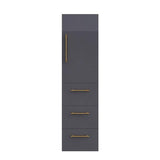 Elsa Modern Floating / Wall Mounted Bathroom Linen Side Cabinet With 1 Door and 3 Drawers - BUILDMYPLACE