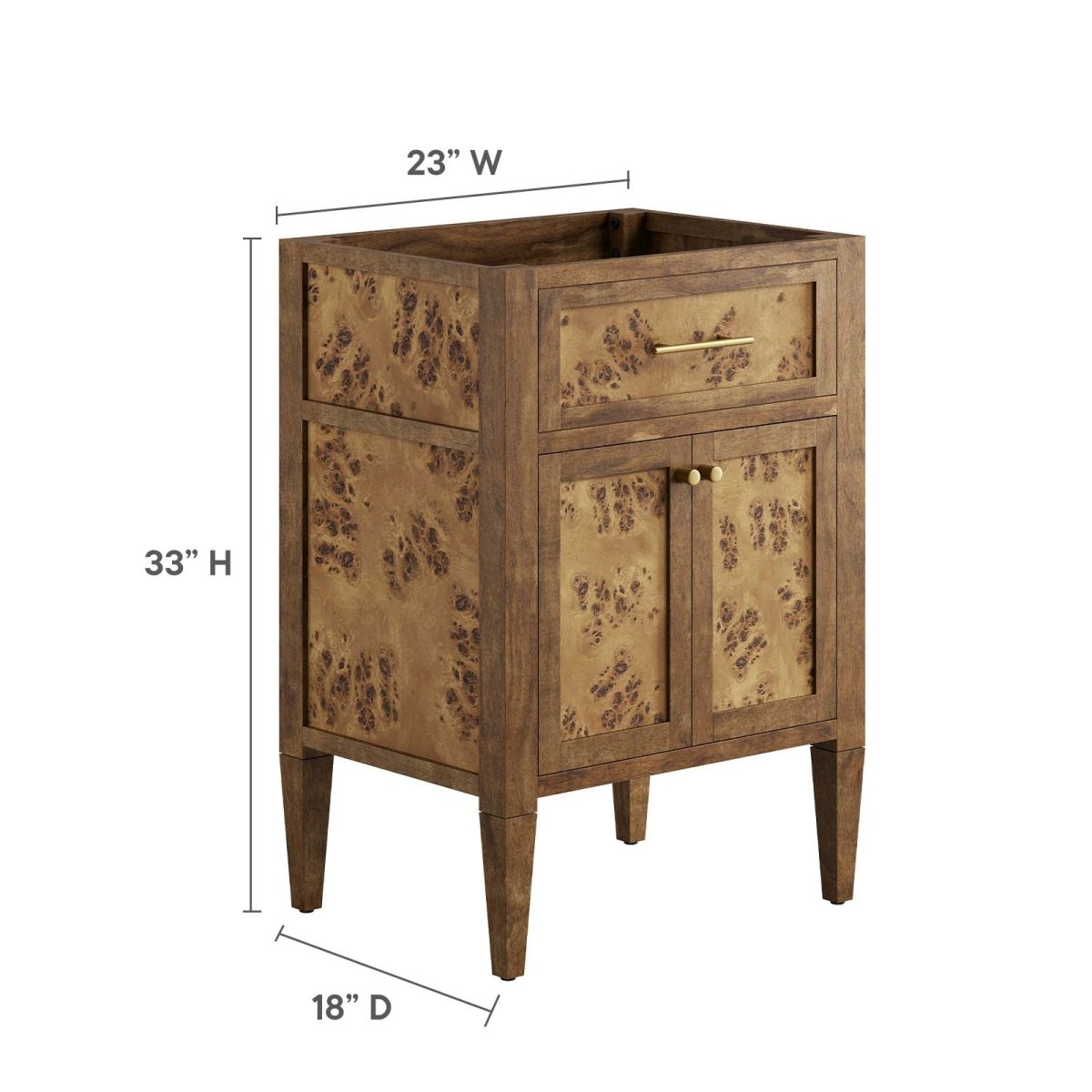 Elysian 24" Wood Bathroom Vanity Cabinet (Sink Basin Not Included) - BUILDMYPLACE