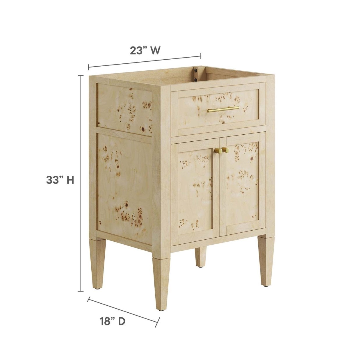 Elysian 24" Wood Bathroom Vanity Cabinet (Sink Basin Not Included) - BUILDMYPLACE