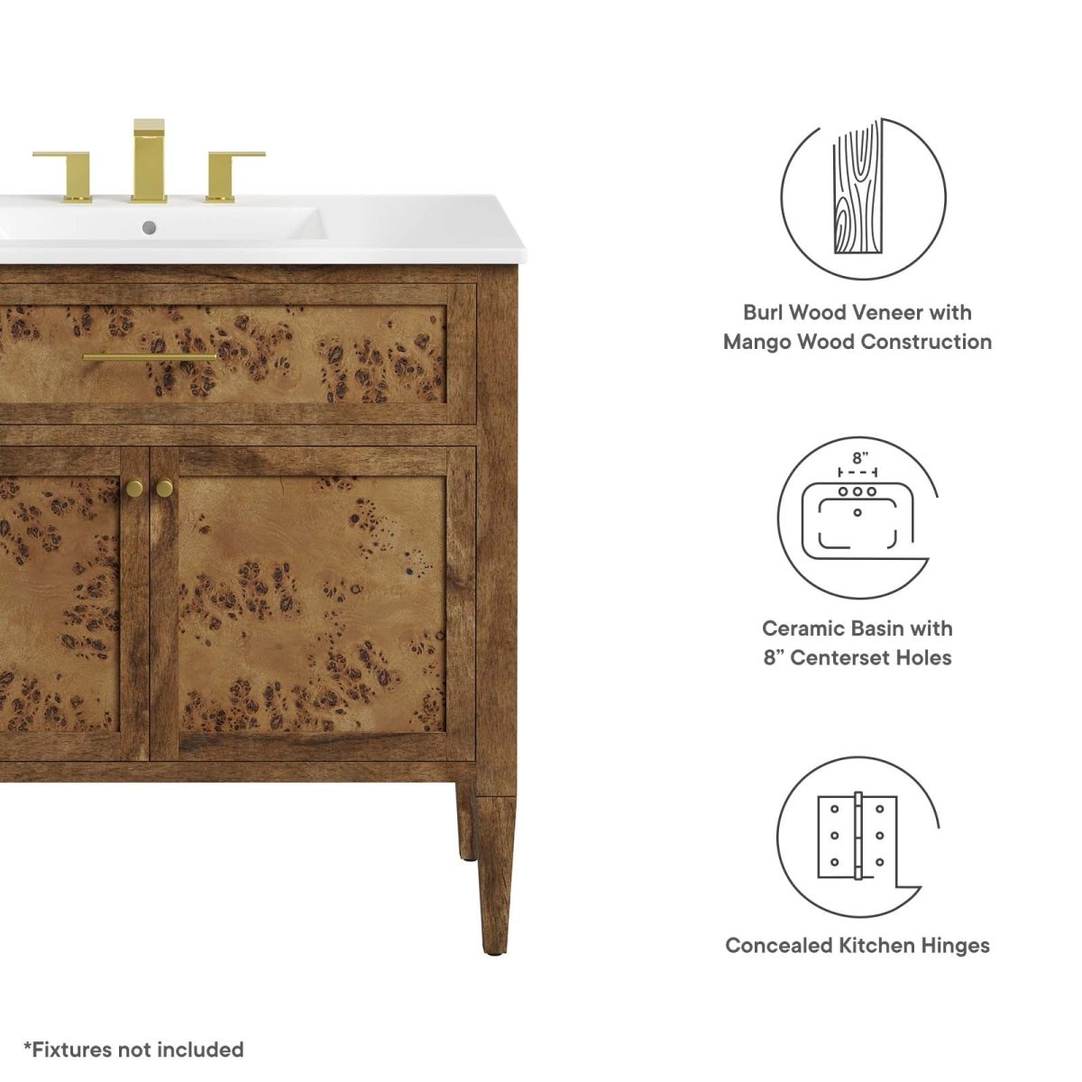 Elysian 36" Wood Bathroom Vanity - BUILDMYPLACE