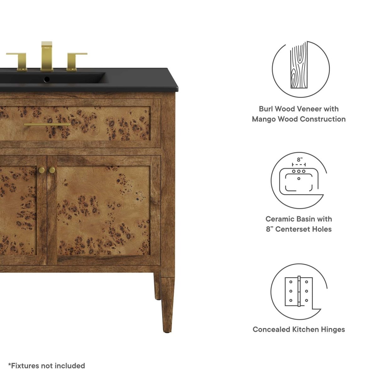 Elysian 36" Wood Bathroom Vanity - BUILDMYPLACE