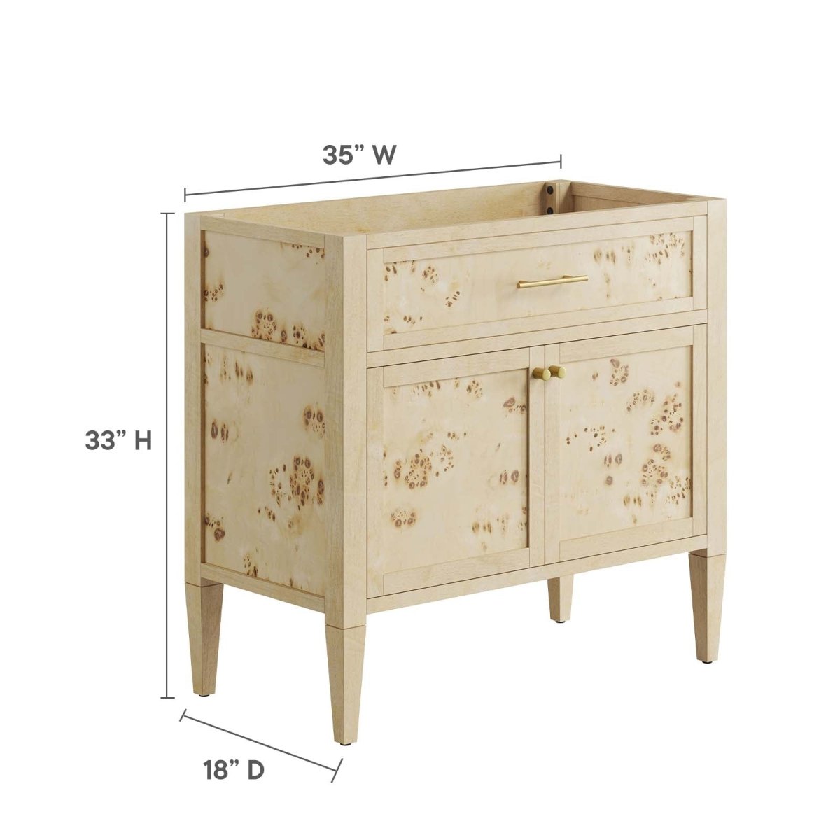 Elysian 36" Wood Bathroom Vanity Cabinet (Sink Basin Not Included) - BUILDMYPLACE