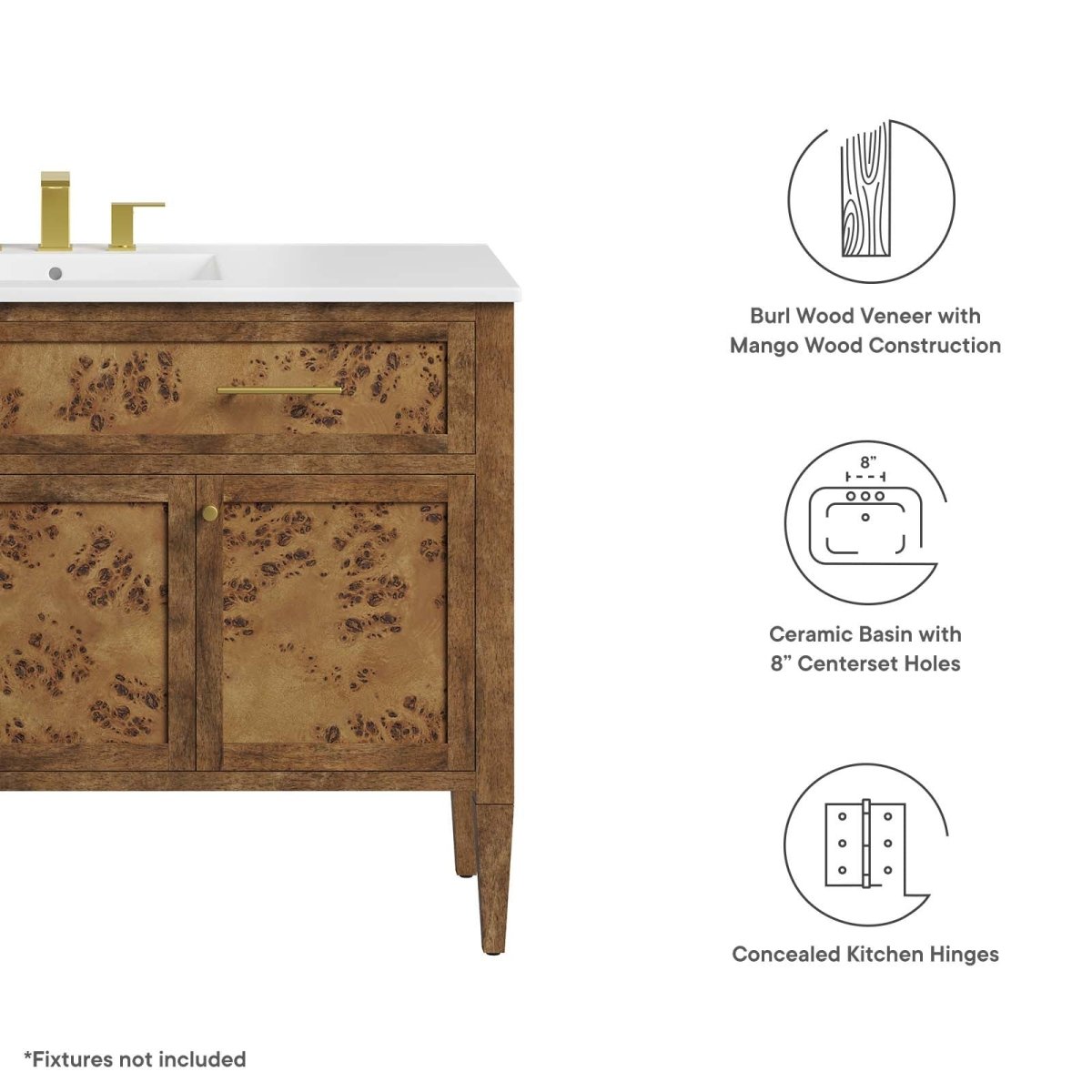 Elysian 48" Wood Single Sink Bathroom Vanity - BUILDMYPLACE