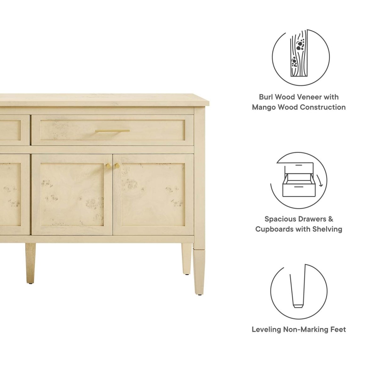 Elysian 62" Wood Sideboard - BUILDMYPLACE