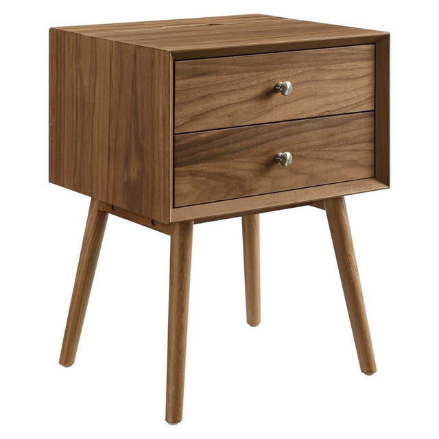 Ember Wood Nightstand With USB Ports - BUILDMYPLACE
