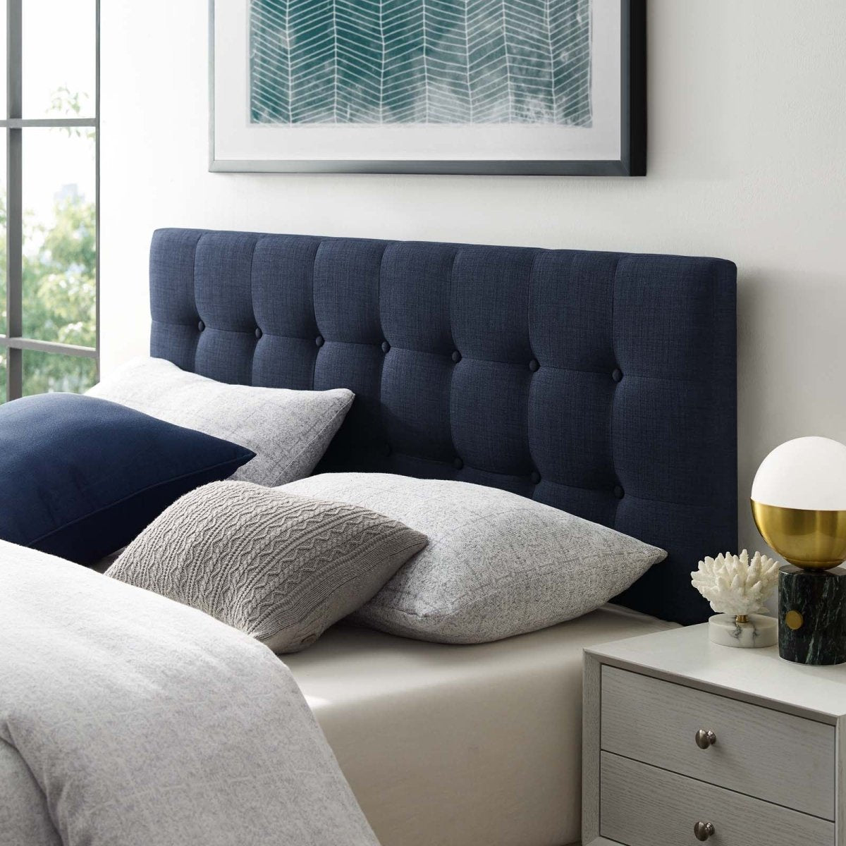 Emily Queen Upholstered Fabric Headboard - BUILDMYPLACE