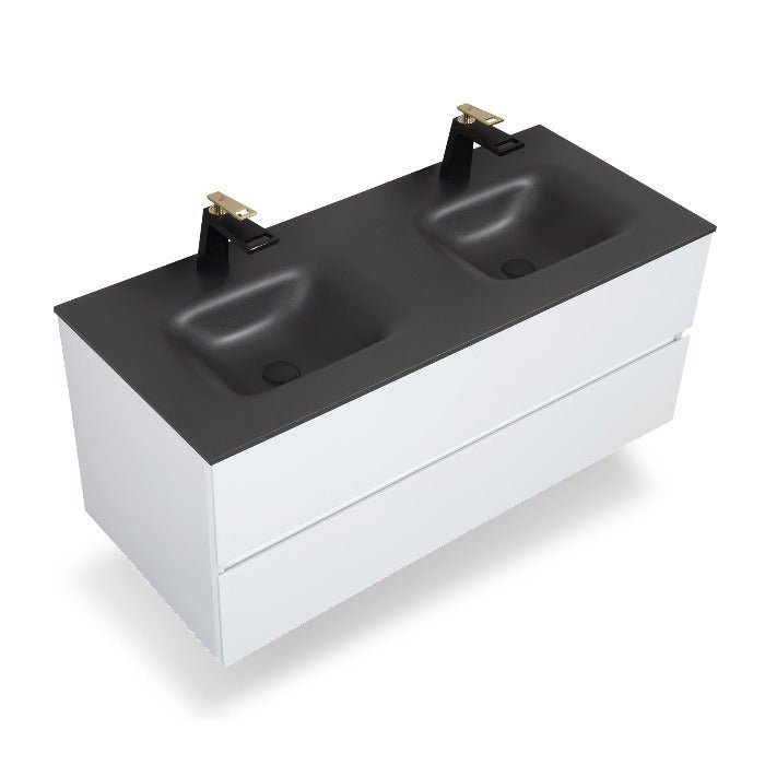 Emily Wall Mounted Vanity - White with Reinforced Sink - BUILDMYPLACE