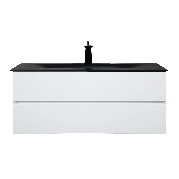 Emily Wall Mounted Vanity - White with Reinforced Sink - BUILDMYPLACE