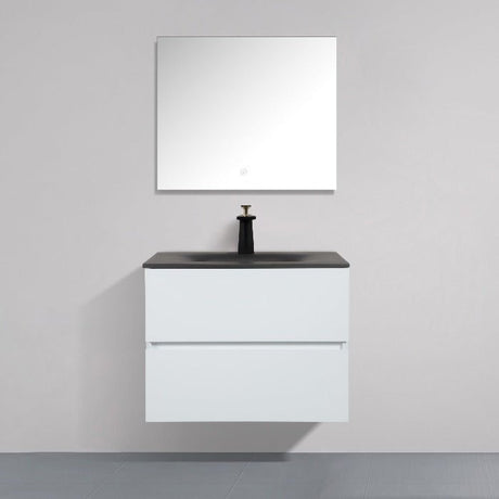 Emily Wall Mounted Vanity - White with Reinforced Sink - BUILDMYPLACE