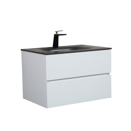 Emily Wall Mounted Vanity - White with Reinforced Sink - BUILDMYPLACE