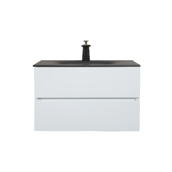 Emily Wall Mounted Vanity - White with Reinforced Sink - BUILDMYPLACE