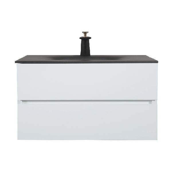 Emily Wall Mounted Vanity - White with Reinforced Sink - BUILDMYPLACE