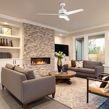 EMPIRE 52 inch 3 - Blade Ceiling Fan with LED Light & Pull Chain - LEDMyPlace