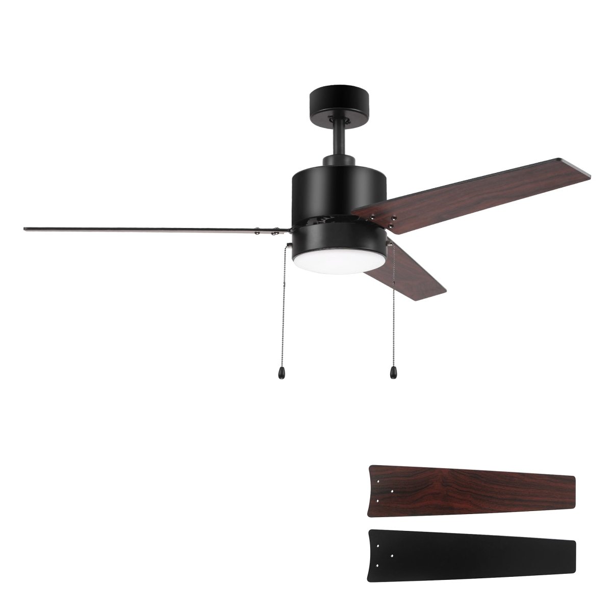 EMPIRE 52 inch 3 - Blade Ceiling Fan with LED Light & Pull Chain - LEDMyPlace
