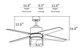 EMPIRE 52 inch 5 - Blade Ceiling Fan with LED Light & Pull Chain - LEDMyPlace