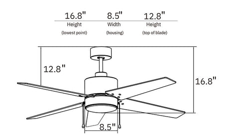 EMPIRE 52 inch 5 - Blade Ceiling Fan with LED Light & Pull Chain - LEDMyPlace