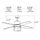 EMPIRE 52 inch 5 - Blade Ceiling Fan with LED Light & Pull Chain - LEDMyPlace