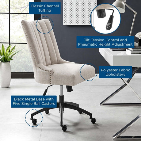 Empower Channel Tufted Fabric Office Chair - BUILDMYPLACE