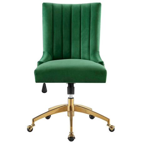 Empower Channel Tufted Performance Velvet Office Chair - BUILDMYPLACE