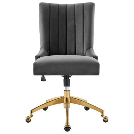 Empower Channel Tufted Performance Velvet Office Chair - BUILDMYPLACE