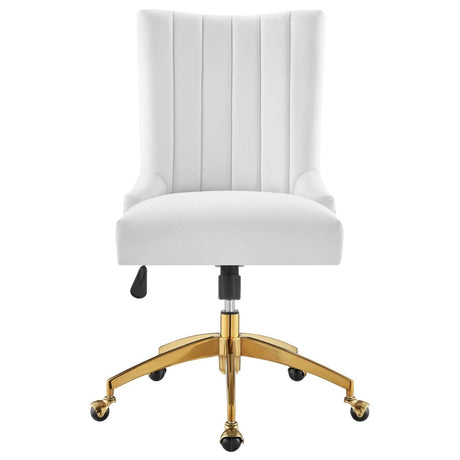 Empower Channel Tufted Performance Velvet Office Chair - BUILDMYPLACE