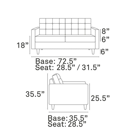 Empress Bonded Leather Loveseat - BUILDMYPLACE