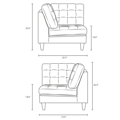 Empress Upholstered Fabric Corner Sofa - BUILDMYPLACE