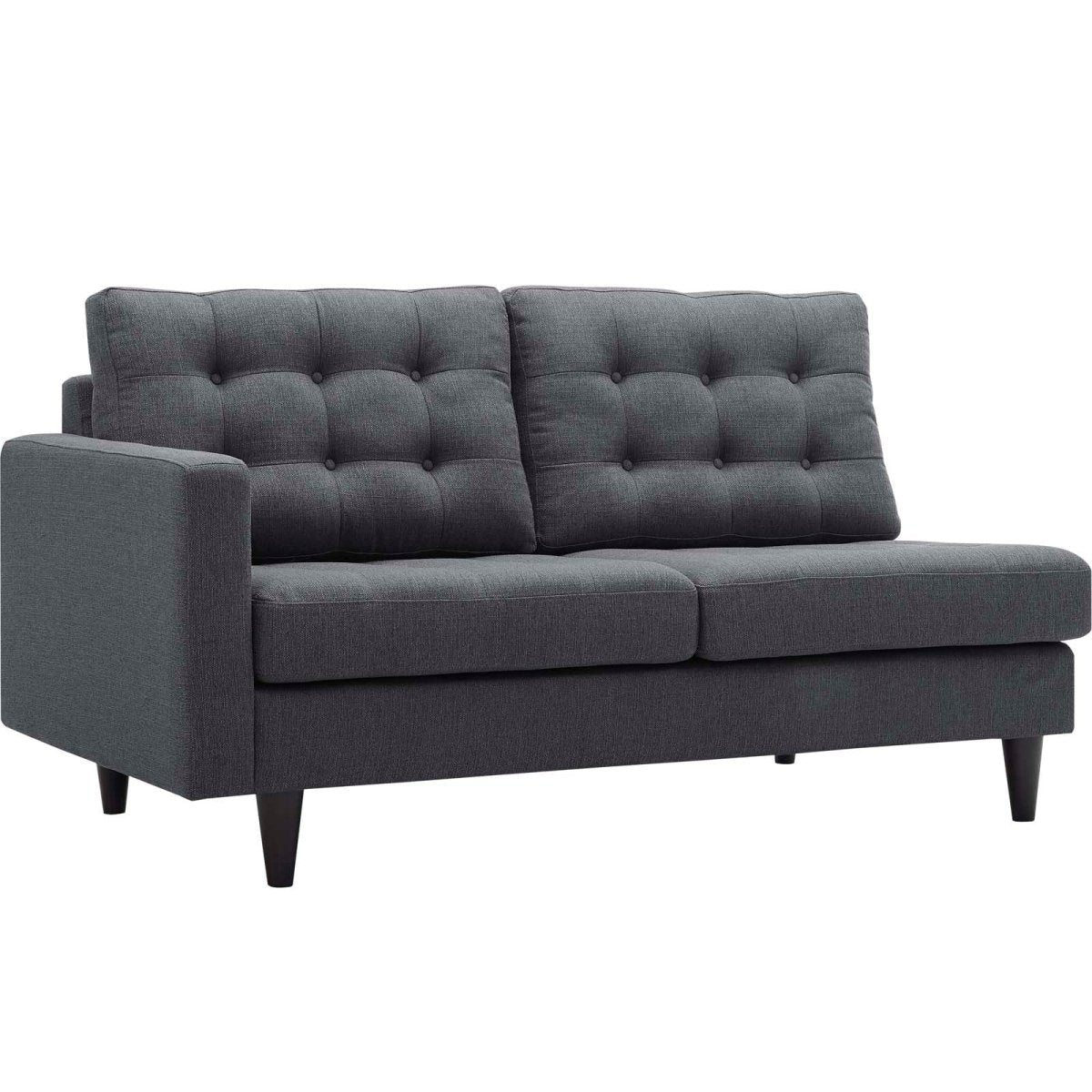 Empress Upholstered Fabric Loveseat - BUILDMYPLACE